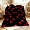 Cherry Pop Flannel Blanket Warm Soft Halloween Christmas Couch Warm Cozy Decorative Decor Gift for All Season