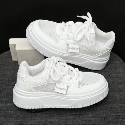 Универсальные популярные кроссовки на толстой подошве, женские, лето 2025, дышащие женские туфли, спортивные, универсальные, увеличивающие женский досуг