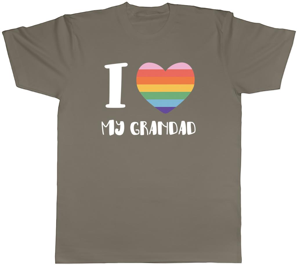 I Love my Grandad Rainbow Heart Unisexs TShirt Tee Gift Top