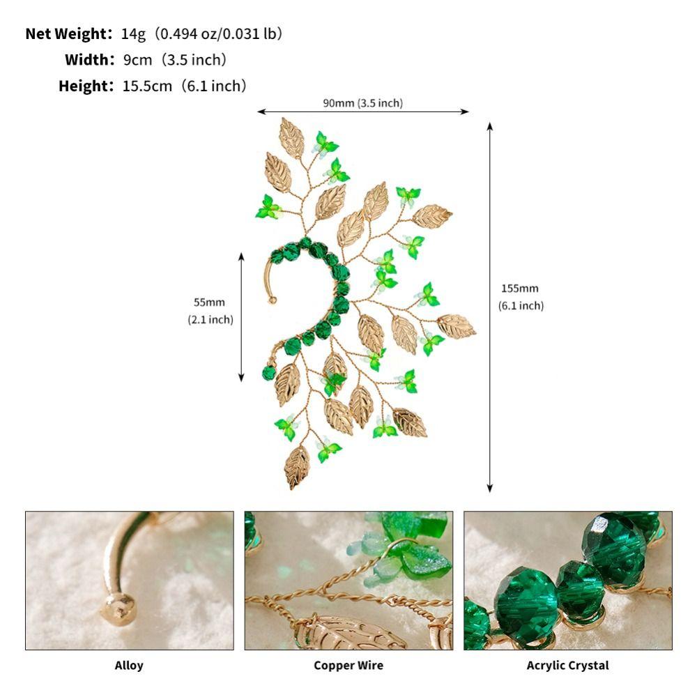 Fairy Pearl Flower Ear Cuffs Chic Rhinestone Ear Clips Fashion Butterfly Elf Ear Cuff Women