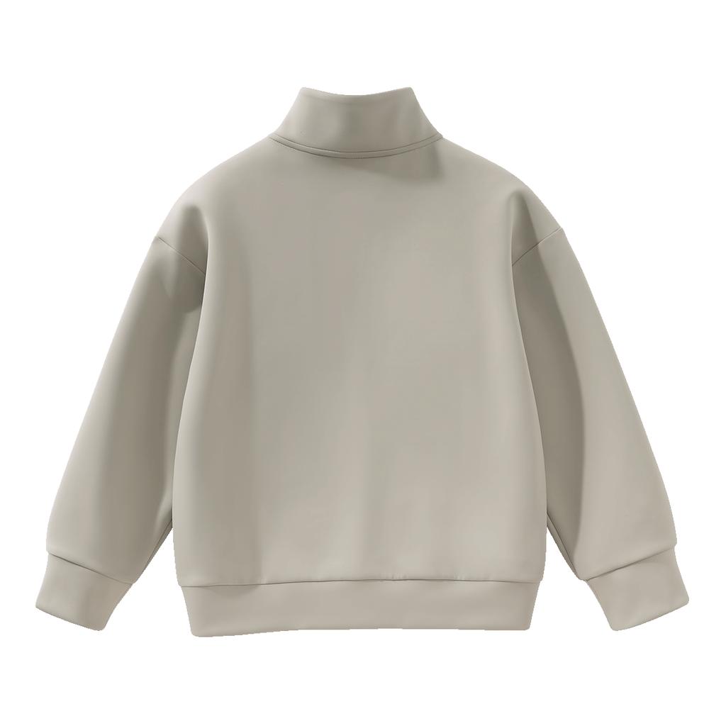 [Fashionable Half High Collar] New American Retro College Style Boys' Half Zipper Stand up Hoodie Spring and Autumn Top