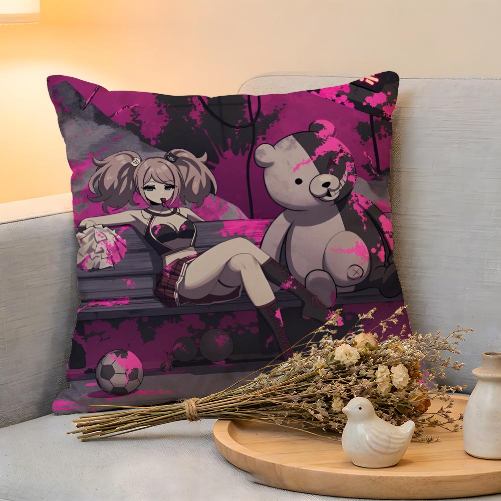 Cushion Cover Linen SkinFriendly Soft Decorative Case for Sofa Home Decor Anime KWaii DDanganronpa Pillow cover