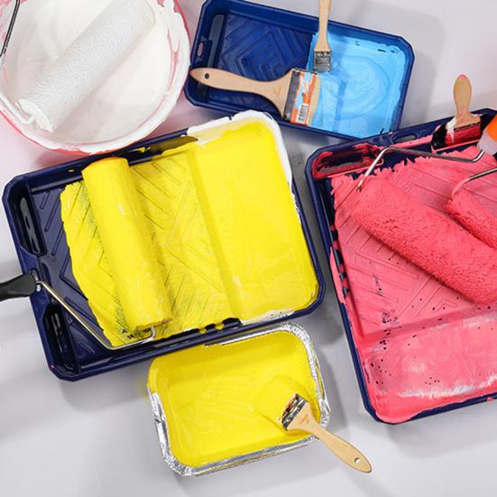 Пластиковый лоток для краски с вкладышами для поддона краски, большой емкости, многоразовый, легко моющийся, набор вкладышей для поддона для валика