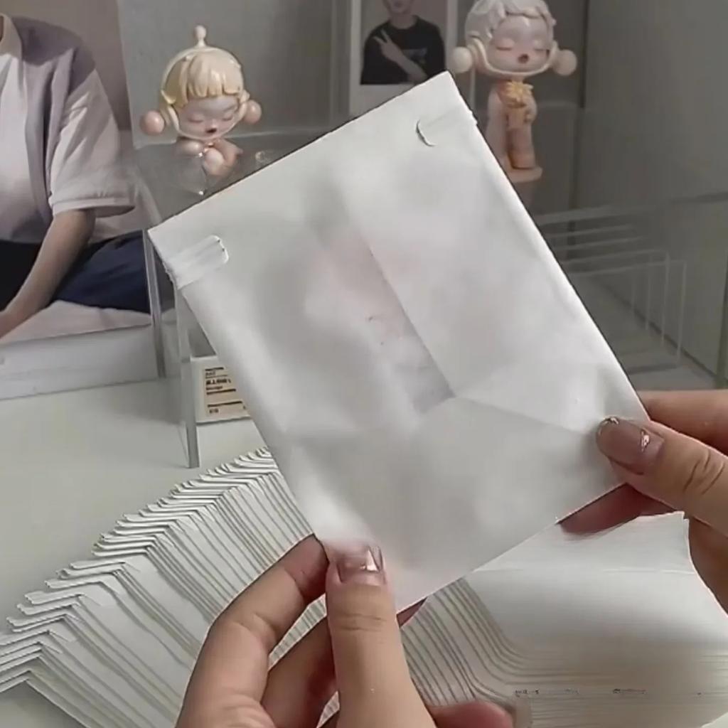 10 шт. корейский простой белый крафт-бумажный пакет с рулоном и запечатыванием кармана для девочек Kpop Star 3-дюймовая фотокарточка DIY упаковочная сумка