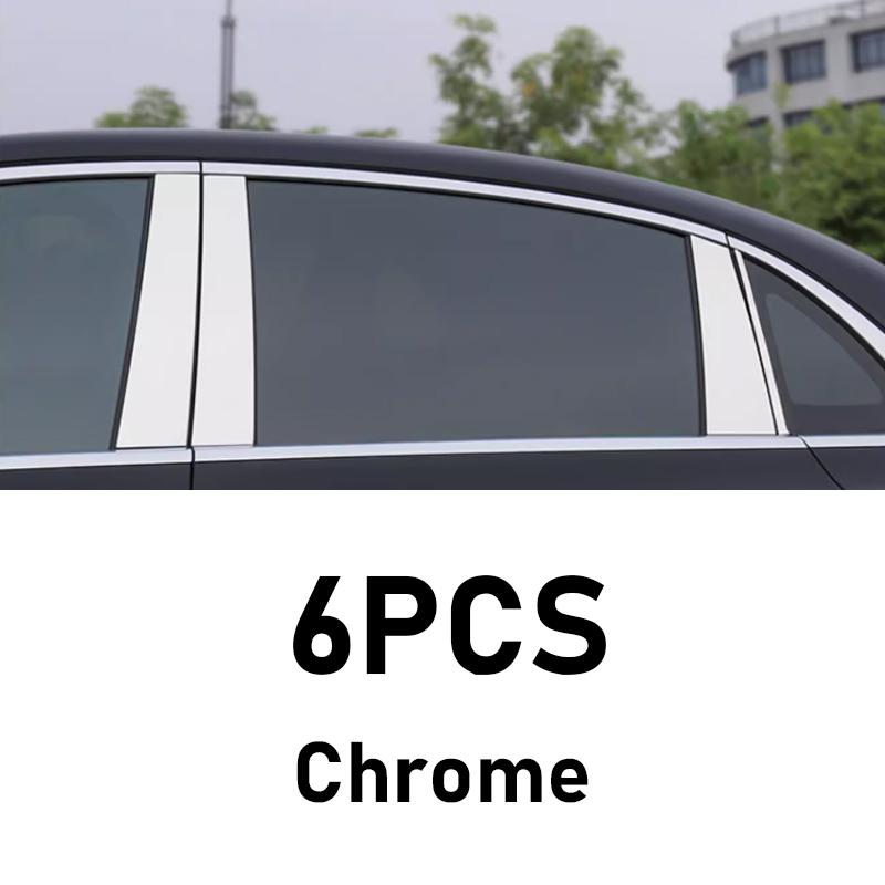6PCS Car Window Trim Covers For Genesis GV70 JK1 2020 2021 2022 2023 2024 B C Column Pillar Black Film Sticker Tools Accessories