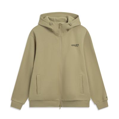 Li Ning CF Suo Флис Теплый Антистатичный Свободный Худи Мужской Худи Хаки AWDV915-5