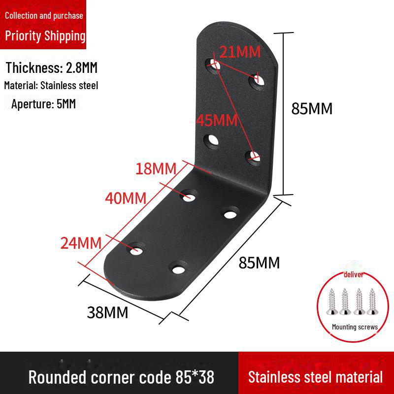 Кронштейн для полок L-образной формы из нержавеющей стали, соединитель под прямым углом 90 градусов