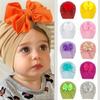 Newborn Hats Big Bow Baby Cap Cotton Cute Hat Newborn  Infant Boys Hats Textured Knit Caps 0-24 Months