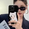 Black cat beautiful girl applies to Apple 15/16promax mobile phone case iPhone 14 pupil eyes 13 matte 12 animation