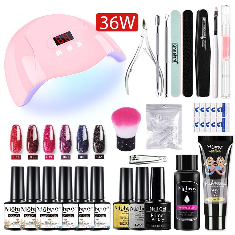 Mobray Manicure Set Professional Full Acrylic Nail Kit Set For Nail Gel Nails Complete Kit Nail Extension Polygels Set