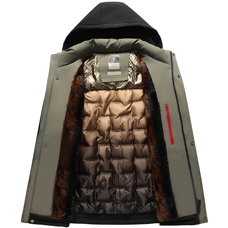 Мужская одежда с хлопковой подкладкой Осенние и зимние модели Кепки для мужчин среднего возраста Деловая утепленная одежда с хлопковой подкладкой