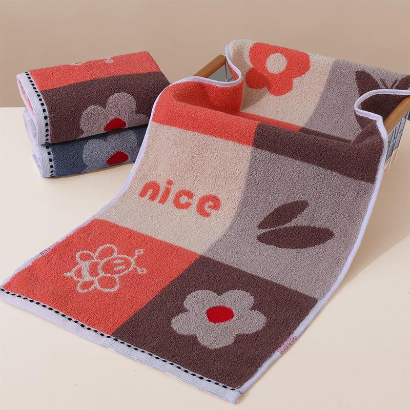 Cotton Towel Thickened Jacquard Soft Absorbent Adult Household Polyester Cotton Towel Quick Drying Towel Cotton Children's Face Towel