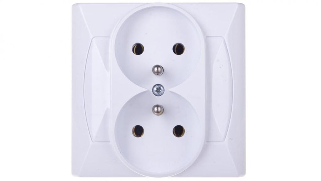 Akcent Double Socket Z/U White Gp-2Az/00