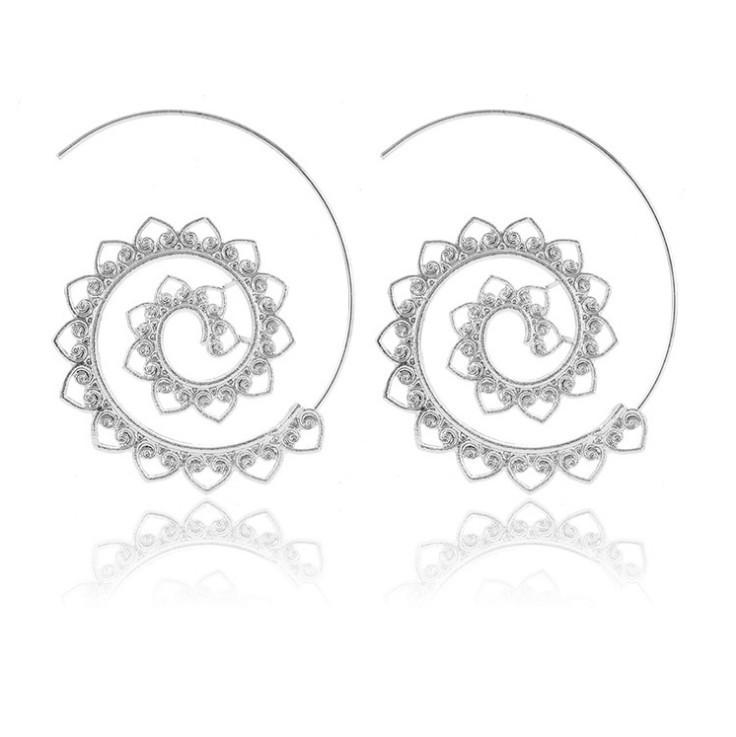 Серьги Western Spiral Oval и Heart в стиле ретро