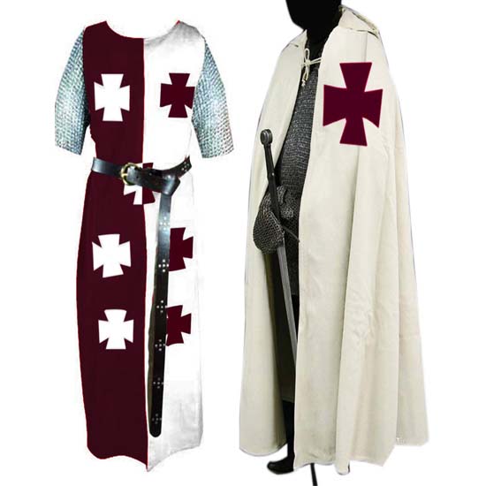 Мужской средневековый рыцарь SevenTemplar Хэллоуин костюм с капюшоном плащ Ренессанс сюрко костюмы для косплея (S-6XL)