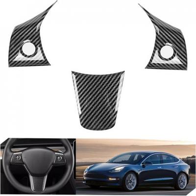 Для 2017- Tesla Model Y 3 Карбон Внутренний Декор Накладка на Обод Рулевого Колеса