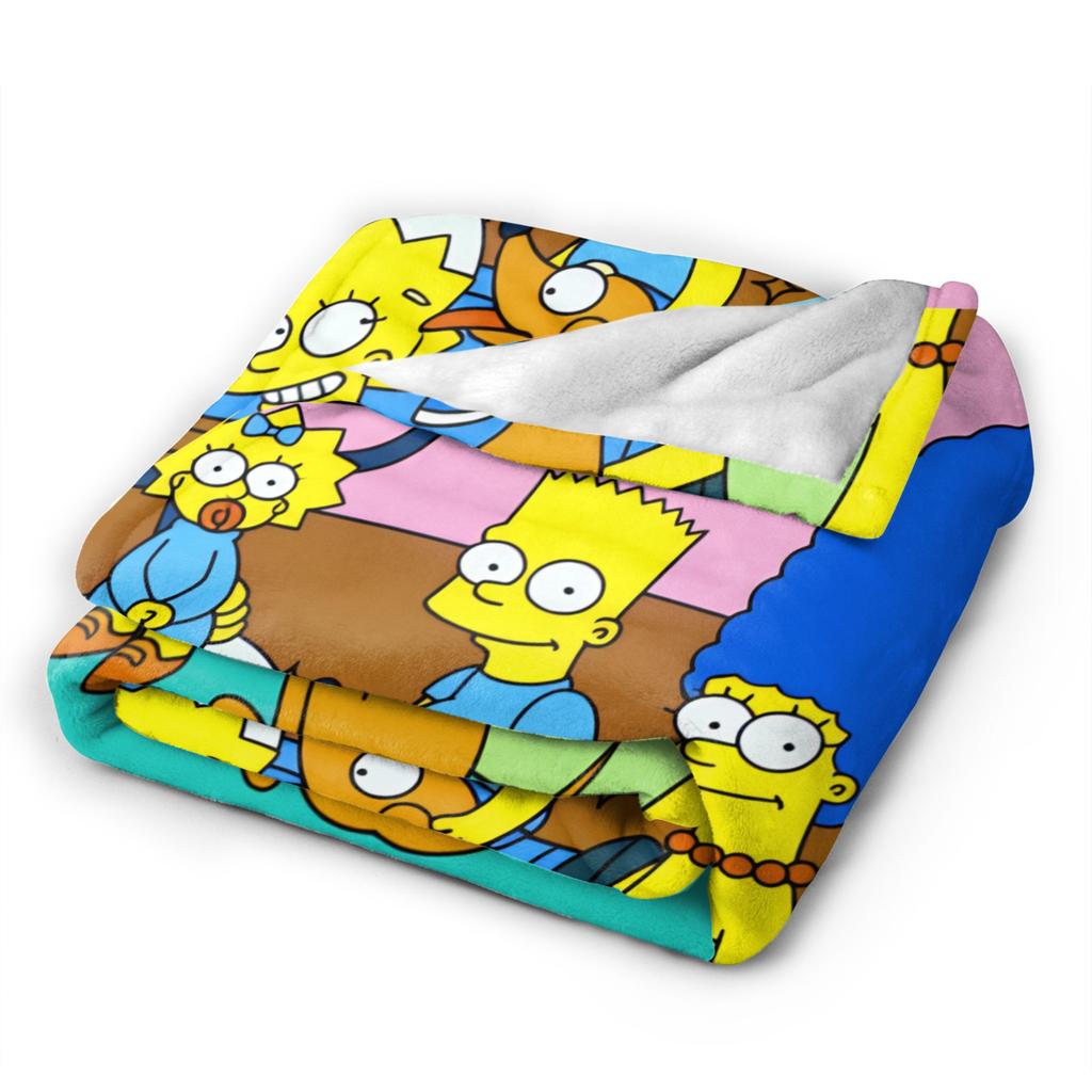 Blanket The S-Simpsons Travel Office Flannel Bedding Throws For Couch Chair Super Warm Design Bedspread Birthday Present