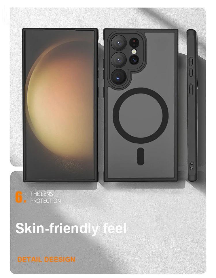 Magnetic Frosted Oil-Feel Phone Case for Samsung Galaxy S25/S24 Ultra/S22 Plus