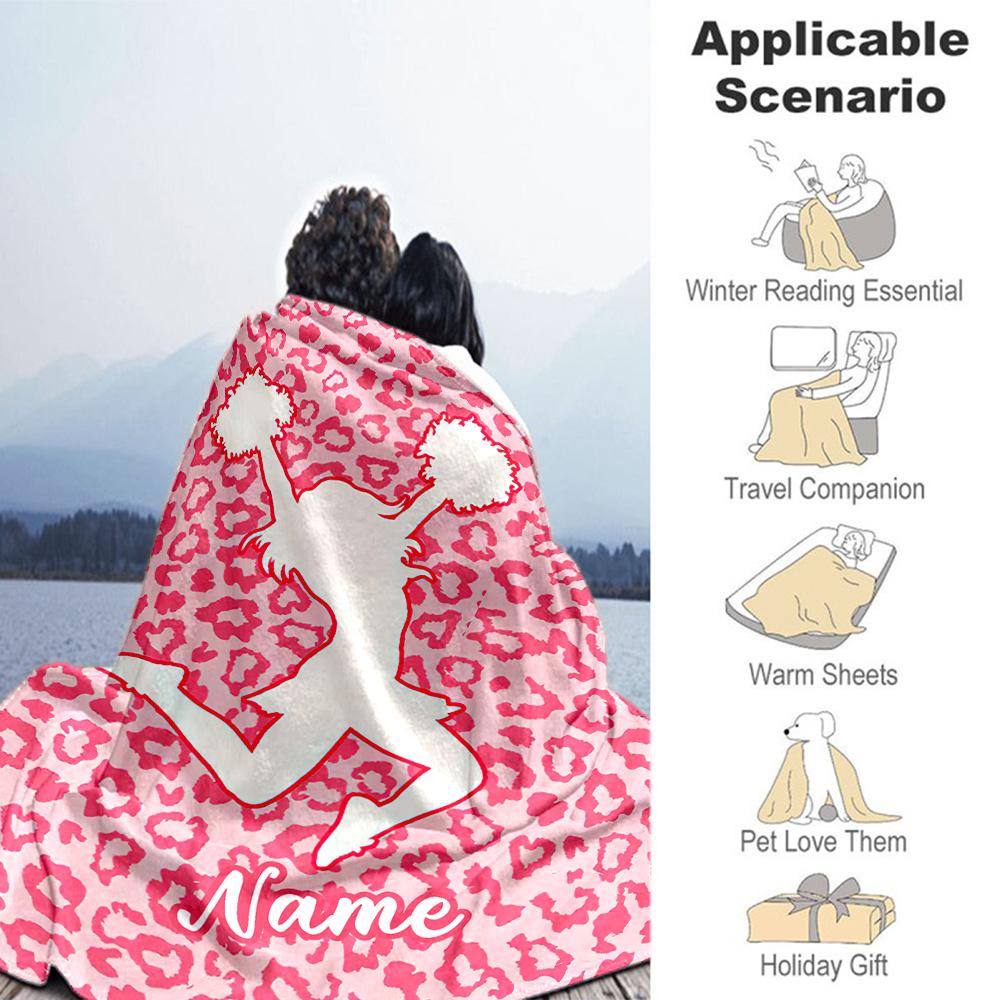 Pink Personalized Text Blanket Cozy Personalized Blanket Comfortable Great for Sofa Office Chair Picnics Bedding Four Seasons Universal