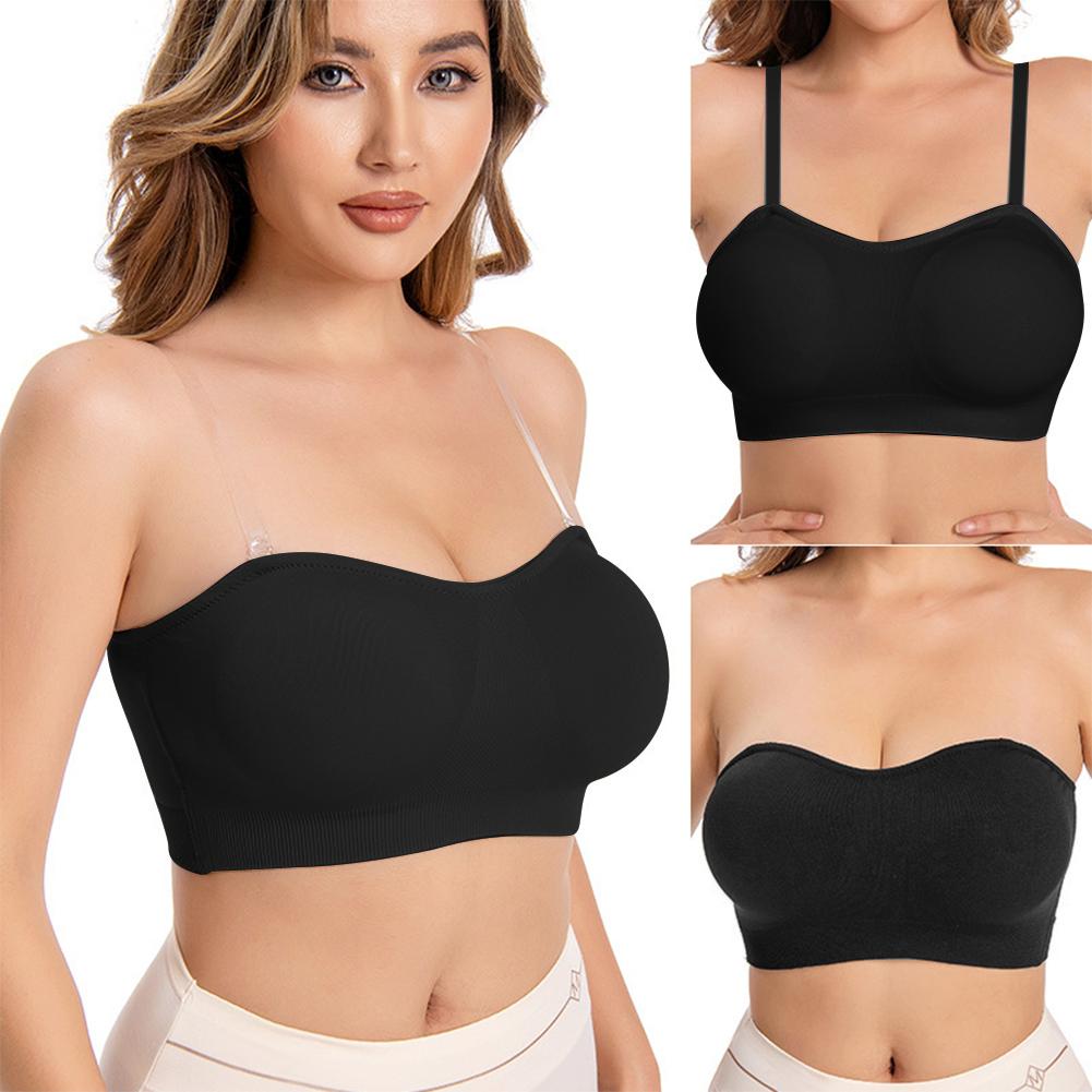 Varsbaby Strapless Bandeau Bra for Women Non-Slip Padded Wireless Tube Top Bra