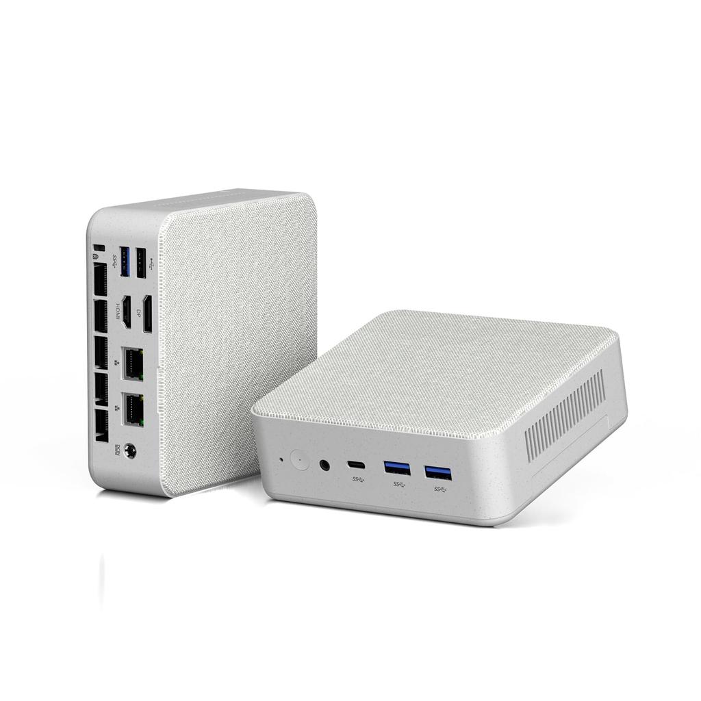 YCTipc Mini PC Ryzen 5 6600H LAN 8GB 256GB NVMe Mini PC Up To WiFi Bluetooth Dual Full USB 4 Triple Display Output [Two 2.5G Ports] DDR5, SSD, 6C/12T,