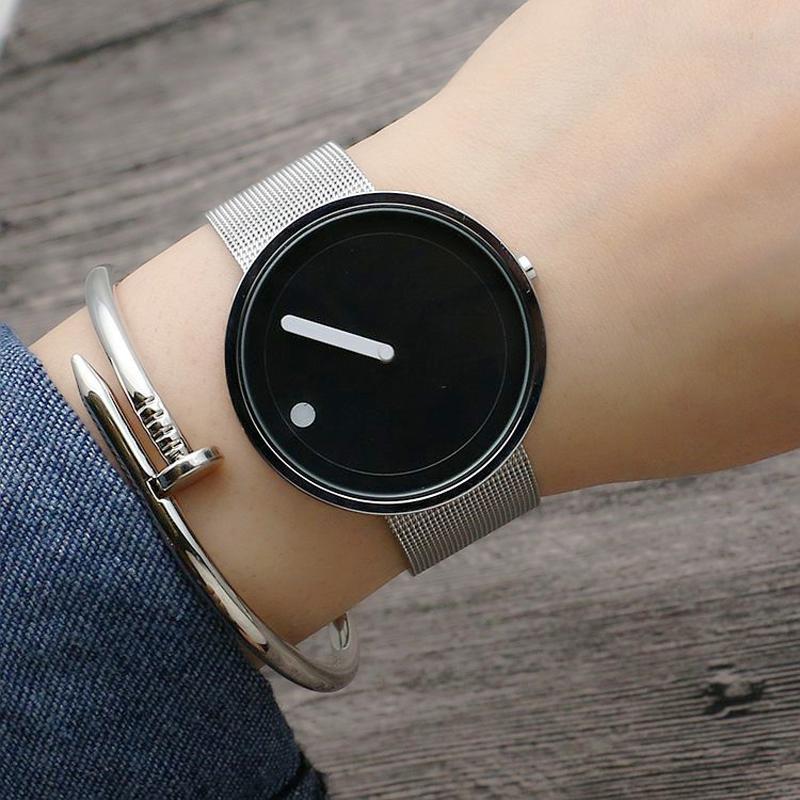 Мужские часы Корейская версия Студенческие Простые Часы Новой Концепции Модные Мужские Модные Женские Универсальный Ремешок Модные Кварцевые Часы