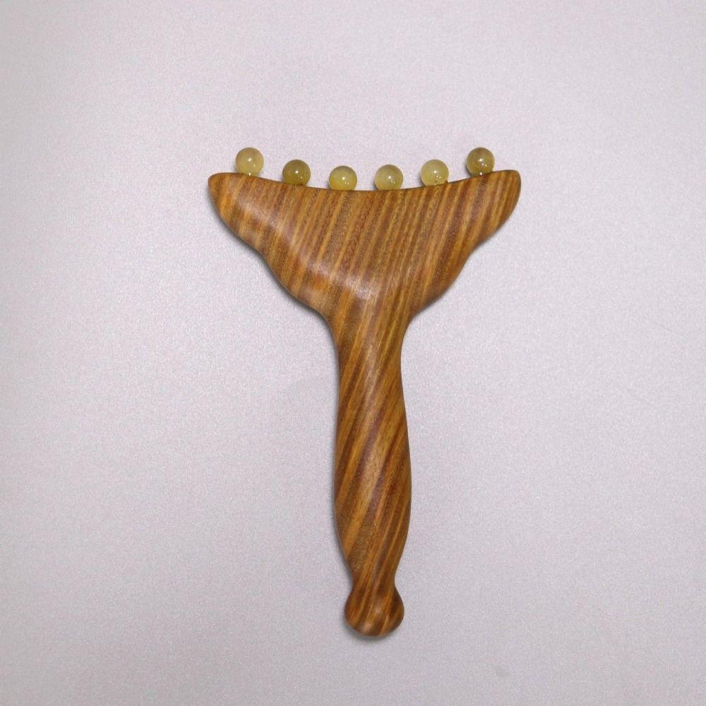 Sandalwood Meridians Massage Comb Copper/Horn Balls Lymphatic Drainage Massager  Breast Massage