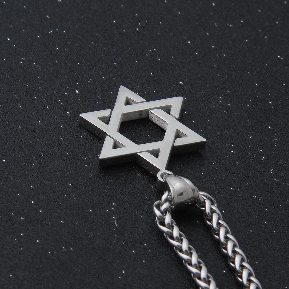 Star of David Pendant Necklace Stainless Steel Israel Jewish David's Star Necklace