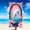 1Pc, White Dolphin Beach Towel, Super Absorbent Lightweight Beach Towel - Sand-Free Quick-Dry Towel, Soft Microfiber, Suitable for Various Settings Su