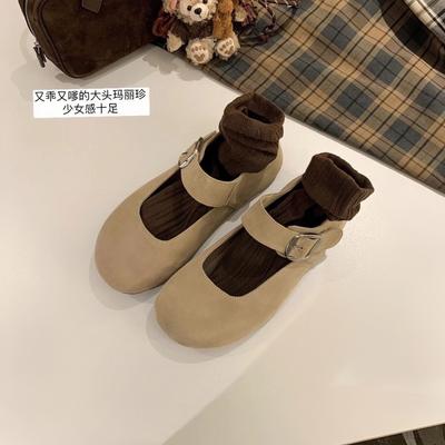 Первый слой коровьей кожи~ Пышный мягкий хлеб большая круглая голова jk повседневная платформа Мэри Джейн одинарная обувь женская обувь Бокен