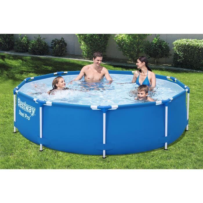 Kit Piscine hors sol tubulaire BESTWAY - Steel Pro™ - 305 x 76 cm - Ronde (Livrée avec pompe de filtration)