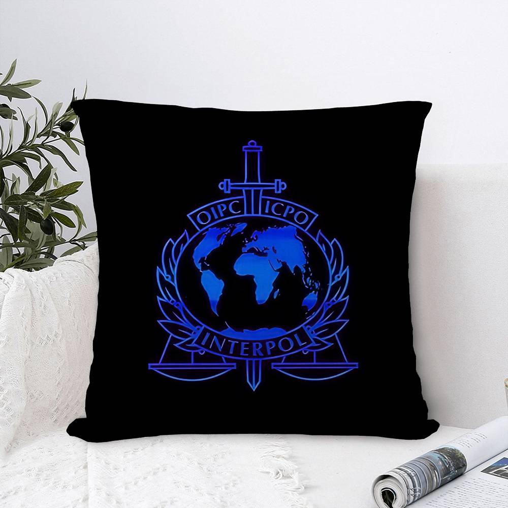 IInterpols LOGO Office Cushion Pillowcase Car Cushion CoverXCM Lumbar Pillowcase Sofa Pillowcover