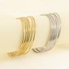 European & American Style 18K Gold-Plated Multi-layer Round Ring & Square Wire Titanium Steel Bangle