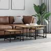  Coffee Tables, Nestable, 3 Pcs, Sonoma Oak