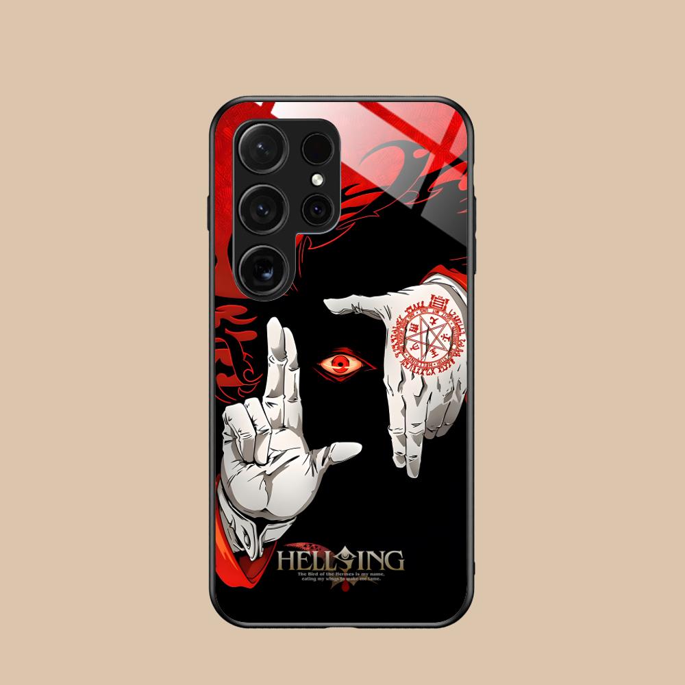 Аниме Алукард Хеллсинг Чехол для телефона Samsung Galaxy S25 S24 S23 S22 S21 S20 Note20 Plus FE Ultra Стеклянный Цветной Чехол Красивый