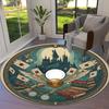 Magic Elf Round Area Rug,Carpet Rug for Living Room Bedroom Sofa Playroom Decor,Non-slip Floor Mat