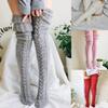 Women Warm Over Knee Socks Winter Knit Thigh-High Stockings Warm Kawaii Braided Knitted Long Stockings For Girls Woman