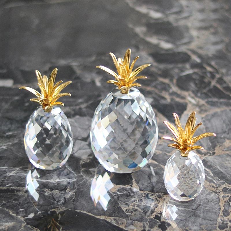 Современный свет роскошь искусство прозрачный кристалл фрукты ананас настольные украшения вход кабинет отель мягкий декор аксессуары для дома