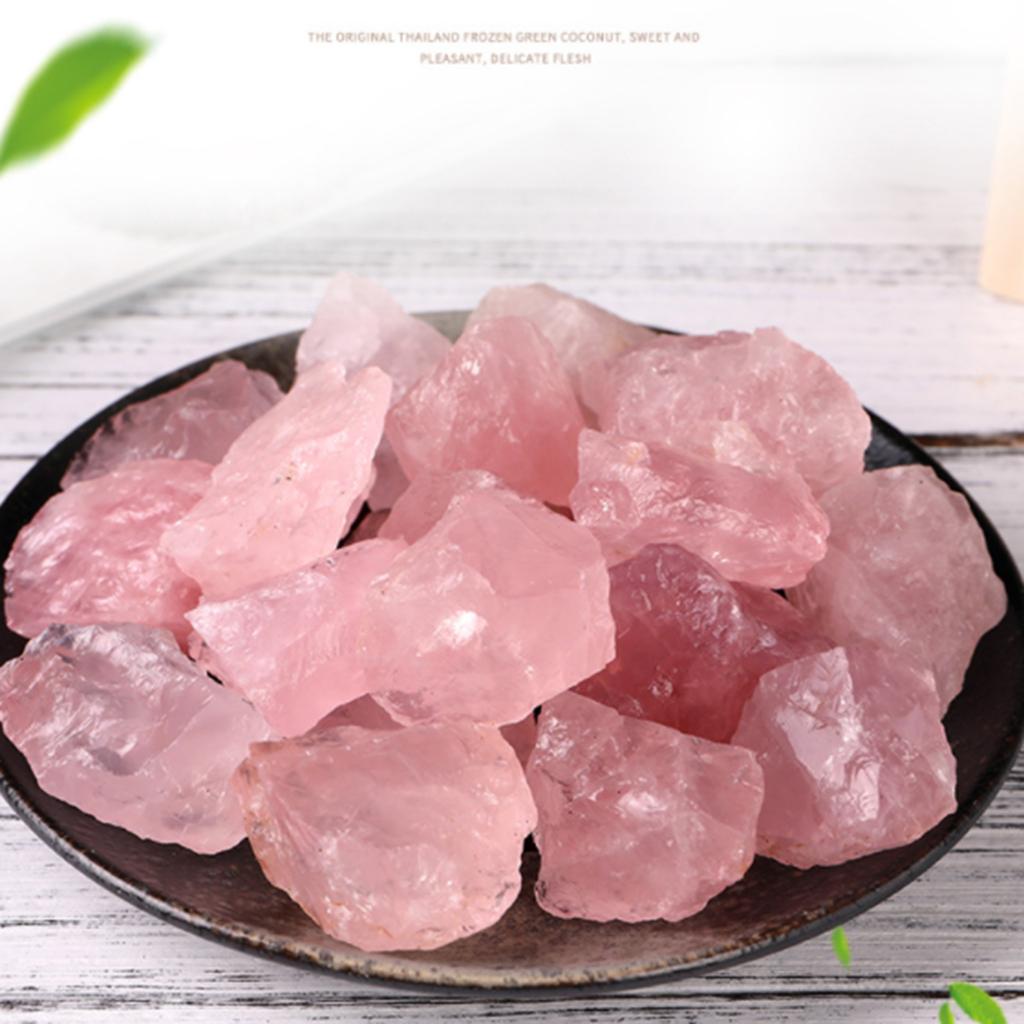 100g Natural Rose Quartz Mineral Pink Quartz Crystal Raw Stone Aromatherapy Incense Stone Ornaments