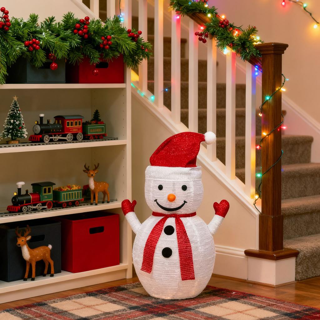 Светящийся снеговик Рождественские украшения для двора для внутреннего и наружного использования Рождественский сад Переднее крыльцо Патио Праздничный декор Дисплей
