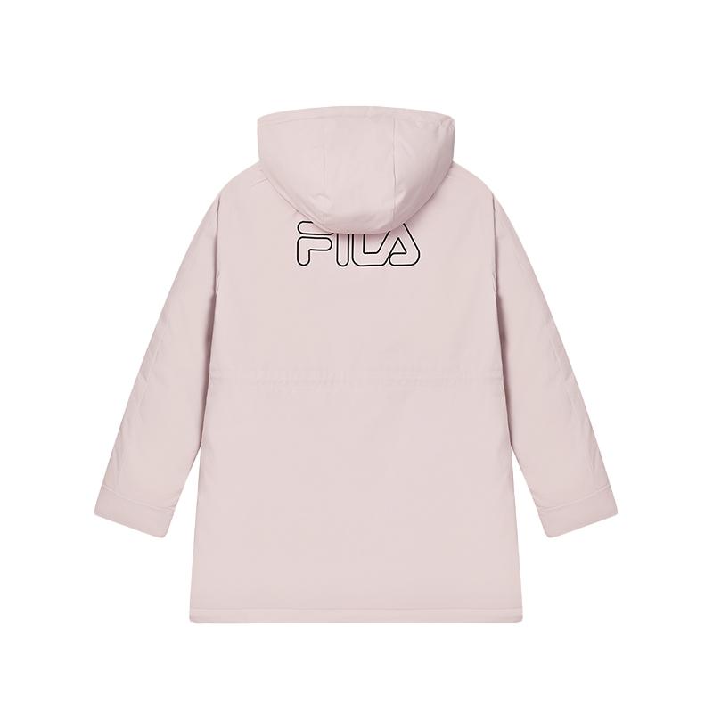 Fila Оригинальная теплая модная длинная парка с капюшоном, пуховик, женская верхняя одежда, дымчато-фиолетовый, лотосово-розовый F11W449911FPK