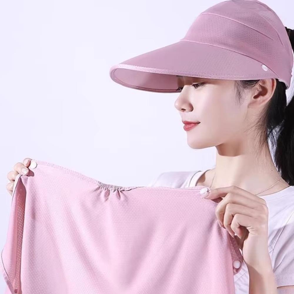 Adjustable Outdoor Cycling Mask Removable Sunscreen Hats New Ice Silk Sunscreen Cap
