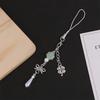 Stylish Keychain Lanyard Handcrafted Beads Phone Pendant Four Leaf Clovers Phone Chain Beads Pendant