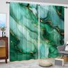 2 шт. Зеленый мраморный акварельный узор с напечатанным узором для домашнего декора - Карманная штора для окон в спальню, офис, кухню,