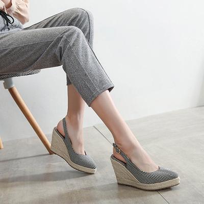 2025 летняя обувь женская на высоком каблуке танкетка 10 см острый носок брендовая женская обувь для вечеринок большой размер 42 A35390