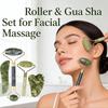 Jade Gua Sha Facial & Body Roller Massager for Full Meridian Scraping Massage.
