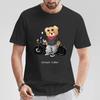 Футболка с принтом Street Teddy Knight для любителей мотоциклов, мужская свободная повседневная с коротким рукавом, летняя, 100% хлопок, одежда в 2024 году