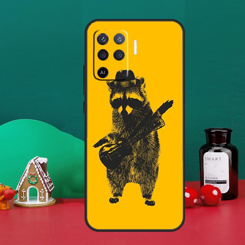 Cute Raccoon Case For Oppo A5 A6 Pro A15 A18 A38 A58 A78 A98 A54 A74 A94 A17 A57 A80 A60 A40 A16 A76 A96