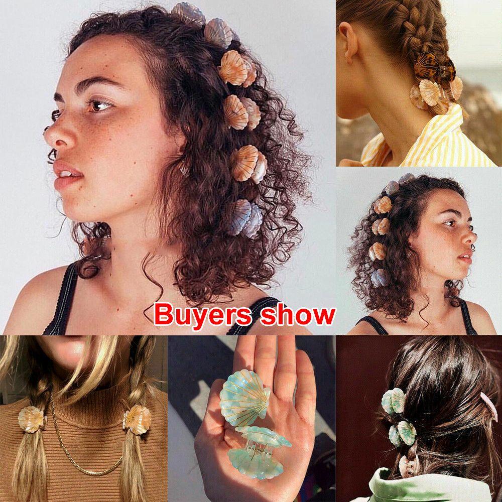Заколки для волос Заколки для хвостиков Женские аксессуары для волос Акриловые заколки для волос в форме ракушки Заколки для волос в форме ракушки