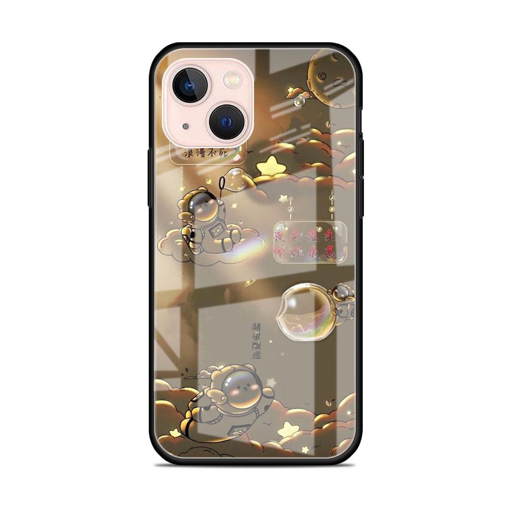 Стеклянный чехол для Apple iPhone 14 13 11 12 Pro 7 XR X XS Max 8 6 6s Plus SE 2022 13Pro закаленный телефон Tampa Astronaut Light